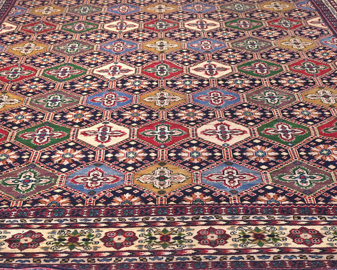 8x12 Yousafi Multicolor Afghan Hand Knotted Wool Area Rug
